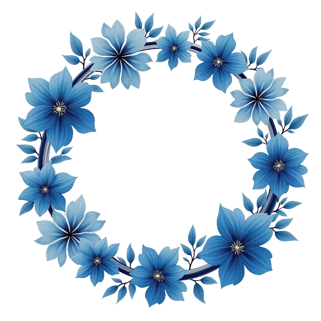 Blue Floral Wreath